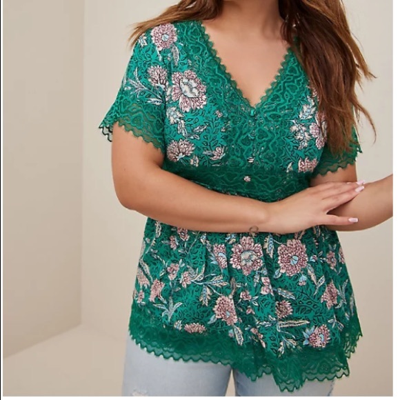 torrid Tops Torrid Green Babydoll Poshmark